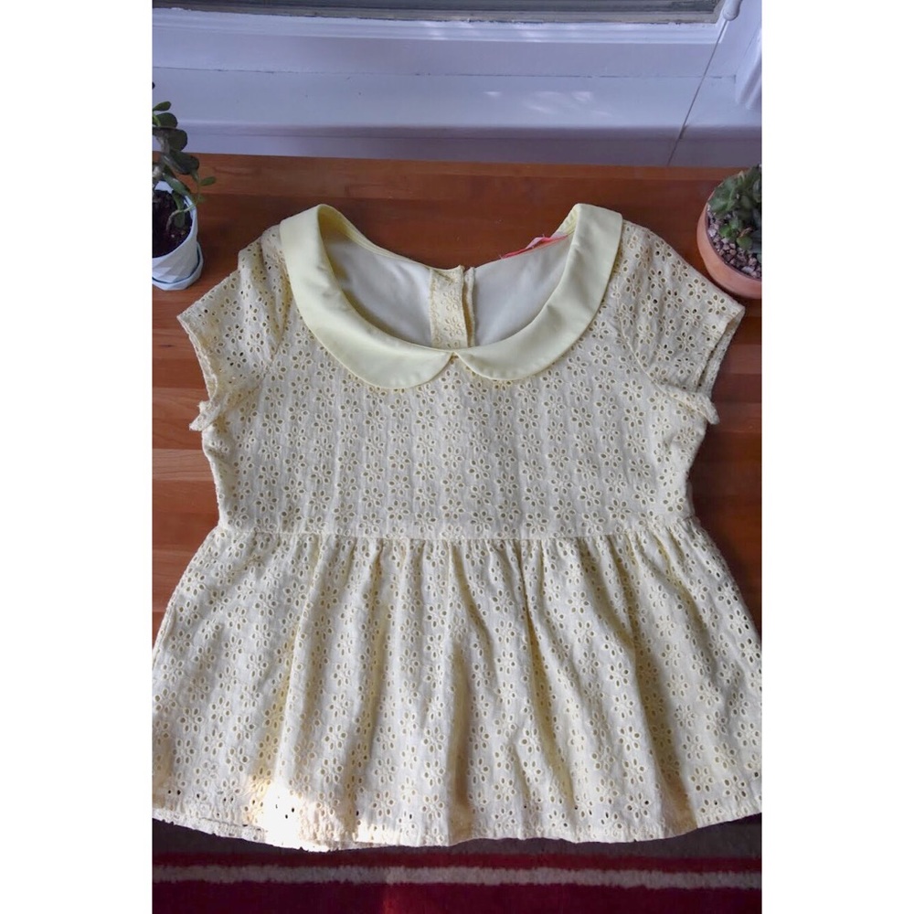 yellow peplum blouse